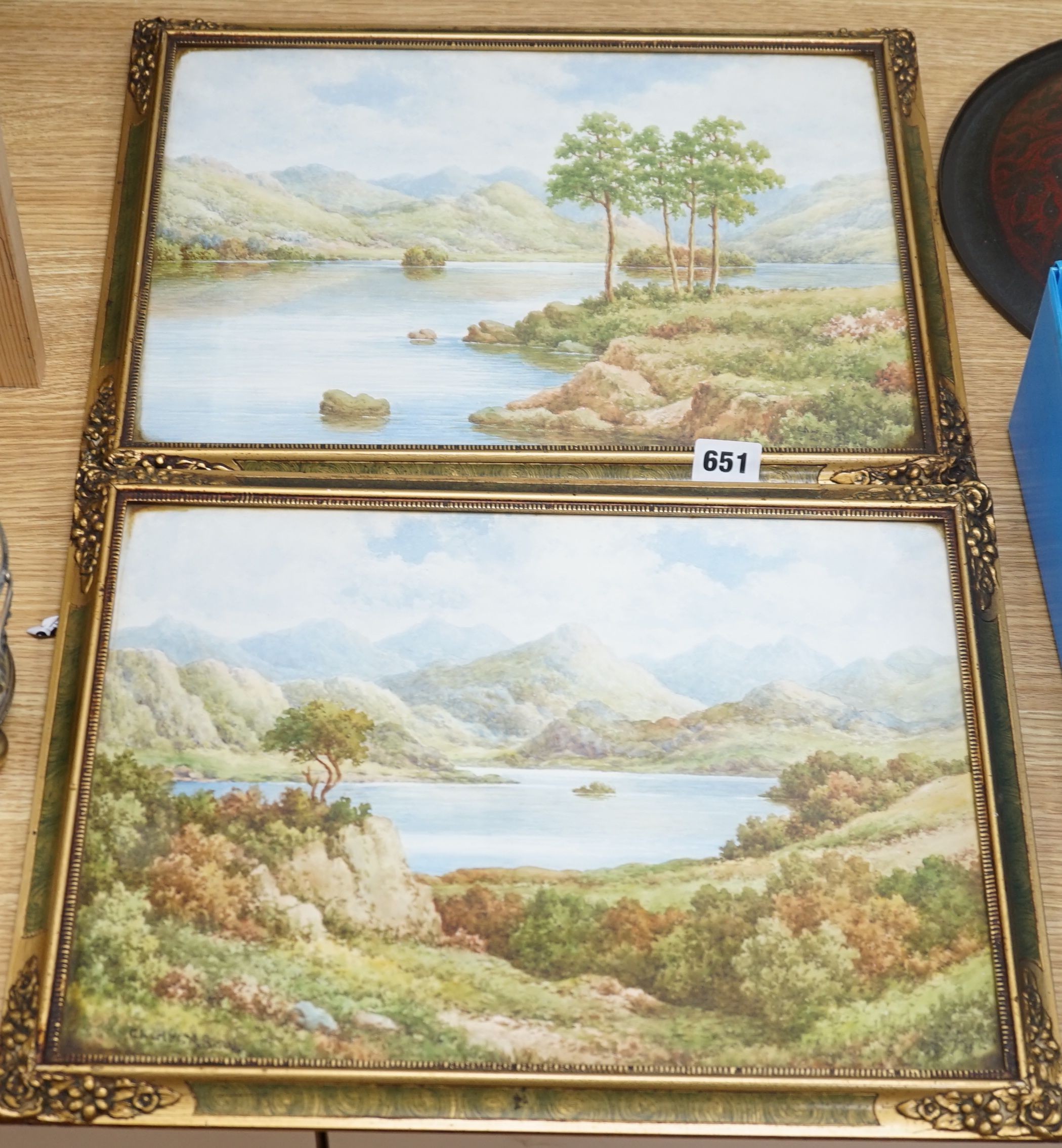 Charles A. Bool (fl. early 20th century), a pair of watercolours, Derwent water and Ullswater